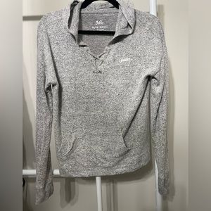 Justice Grey hooded Sweater with Criss cross